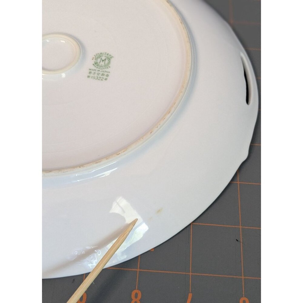 Noritake Hand-Painted Azalea Floral Porcelain Cake Plate open Handles 9.25" - Picture 7 of 15